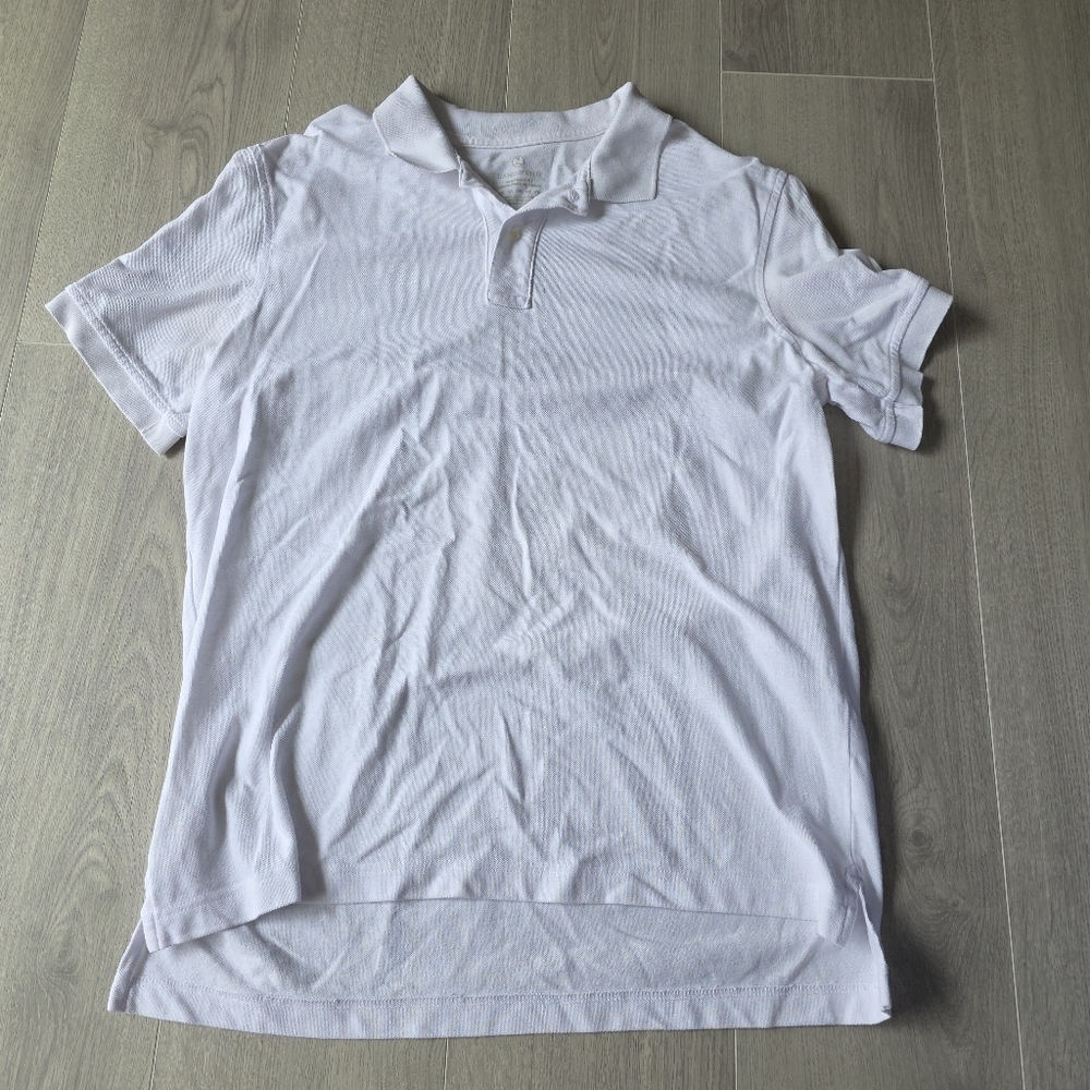 Lands End White Polo Shirt Tailored Fit